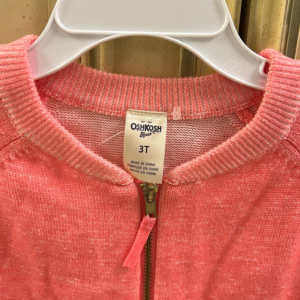 NWT- OshKosh Toddler girls sweater, 3T. - Picture 8 of 11